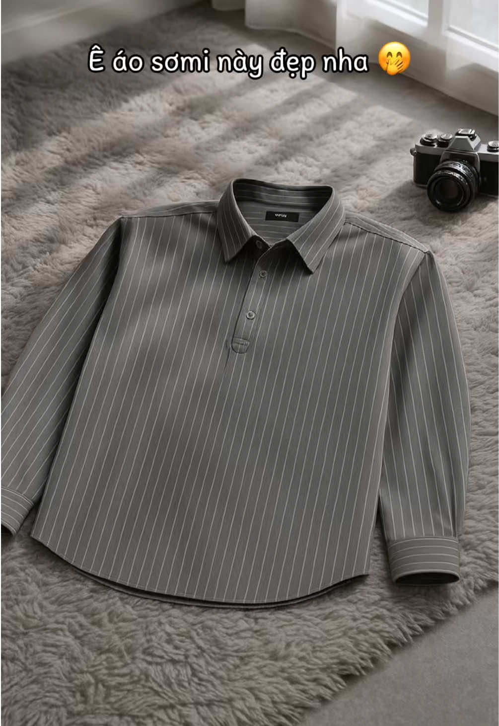 Áo sơ mi cổ V hot trend #somi #aosomi #xuhuong 