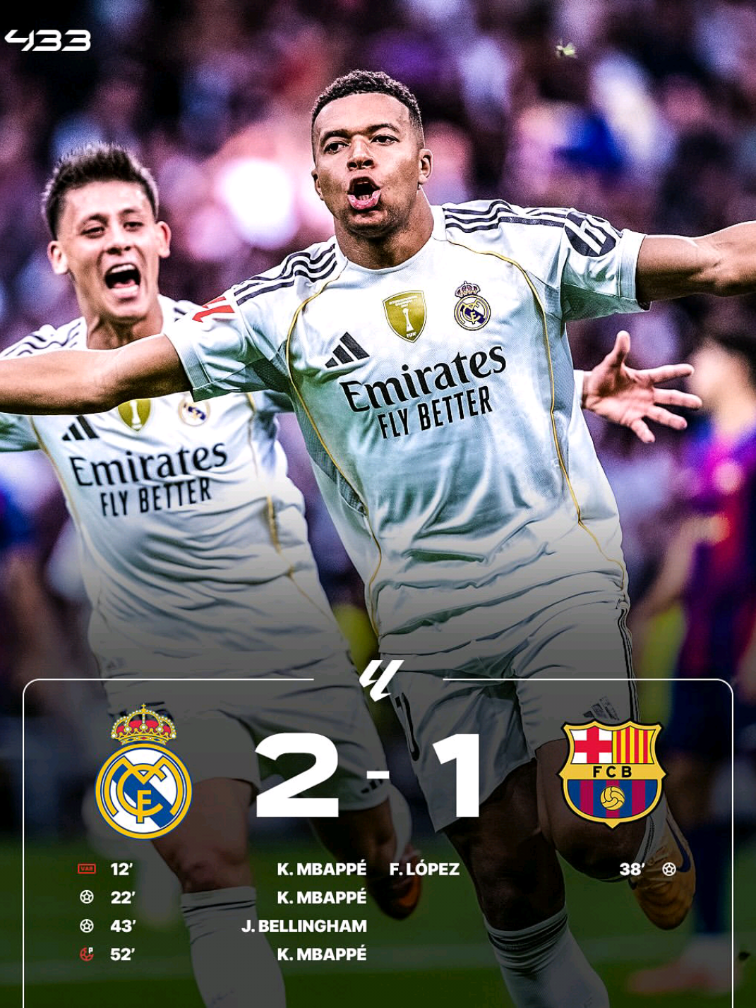 📌FULL TIME REAL MADRID Vs BARCELONA (2-1) 🤩🔥, Segini doang ternyata decul dihadapan king madrid 🤭#realmadrid #fcbarcelona #ElClasico #laliga #fyp 