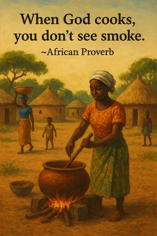 MEANING: When good things happen naturally or through divine power, they often happen quietly and smoothly without showing off or making noise. #AfricanProverbs #Africa #fyp 