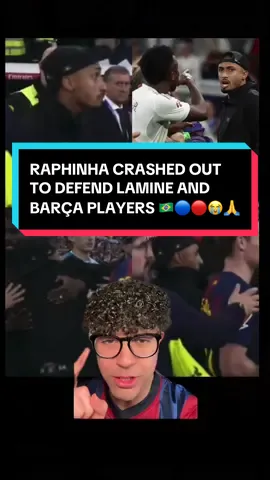RAPHINHA Ran To DEFEND LAMINE YAMAL And BARÇA PLAYERS During EL CLASICO FIGHT..  #raphinha #fcbarcelona #realmadrid #ElClasico #abdellahhfcb 