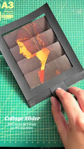 Collage slider 🧩✂️↔️  Aprende fácilmente a hacer este dispositivo que alterna entre dos imágenes a través de un mecanismo de rejilla. Recuerda que la práctica hace al maestro. Hazlo con calma y disfruta el proceso, no desesperes si no te queda perfecto a la primera💫✂️ #collageanalógico #artistacollage #collagevideo #collageaesthetic #collageanalogico 