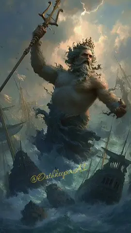 Poseidon. Lord of storms. Ruler of the seven seas. 🔱🌊⚡ #darkfantasy #poseidon #divinepower #cinematicart  #epicmyths 