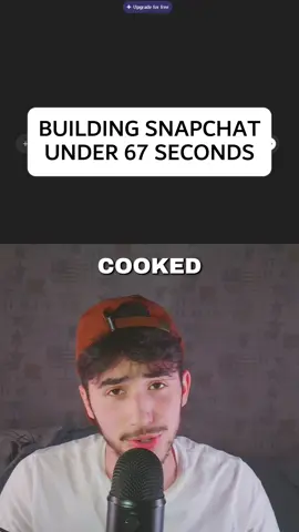 Building snapchat under 67 seconds using Ai #ai #snapchat #nocode #foryou #viral 