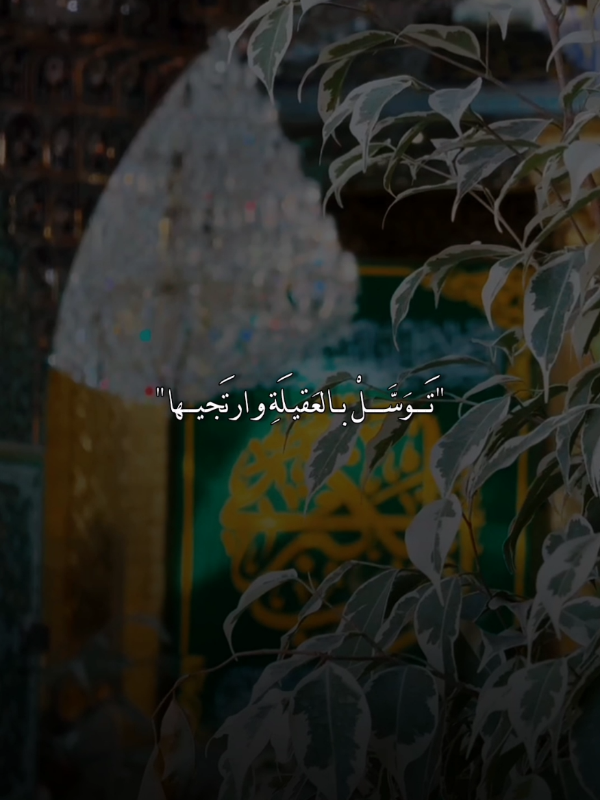 تَــــوَسَّــــلْ بــالعَقيـلَةِ و ارتَجيـــها ففي أكنـــافِها يَحْـــلو الرَّجــــاءُ حِمــى عَلْيـــا علـــيٍّ مَــــنْ إلَيــــهِم بِأَمرِ اللهِ يَنصَــــــــرِفُ القَضاءُ فإنْ شاهَــدْتَ فيــها المَيـتَ حيــــاً وعاد على السَّقيمِ بِـــها الشِّفــاءُ فلا تَعجَــبْ فإنَّــكَ مِــــنْ تُــــــرابٍ ومِـــن مـــاءٍ لنـــا و لَكَ ابتِـداءُ و إنَّ المــــاءَ يُحـــيي كــلَّ شَــــيءٍ فكيــــف بِمَــن هُـــمُ للمــاءِ ماءُ . .  .  .  .  . . #اللهم_صل_على_محمد_وآل_محمد #اللهم_عجل_لوليك_الفرج #العتبة_الحسينية_المقدسة #السيده_زينب #باسم_الكربلائي 