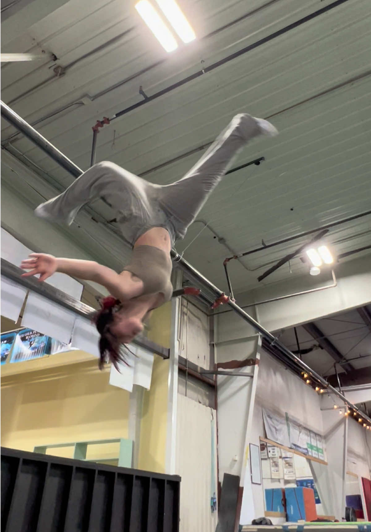 Happier upside down  #gymgirl #parkour #learningtoflip  #onthisday 
