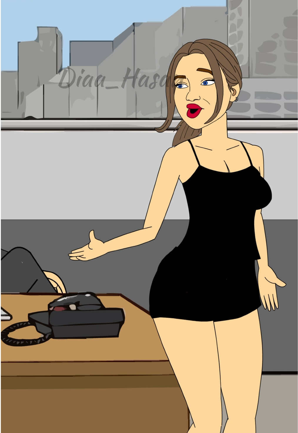 اجت البنت لتقدم عشغل عند المدير😂😂😂#viral #كرتون #fyp #comedy #diaa_cartoon_official 