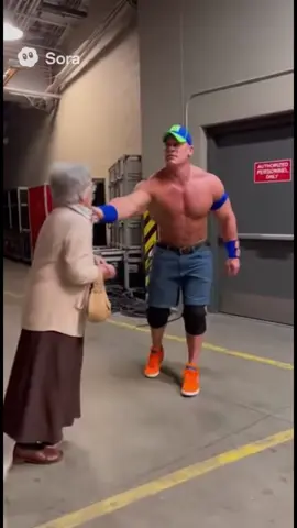 John Cena actually being a heel. #johncena #sora #ai #WWE #comedy 