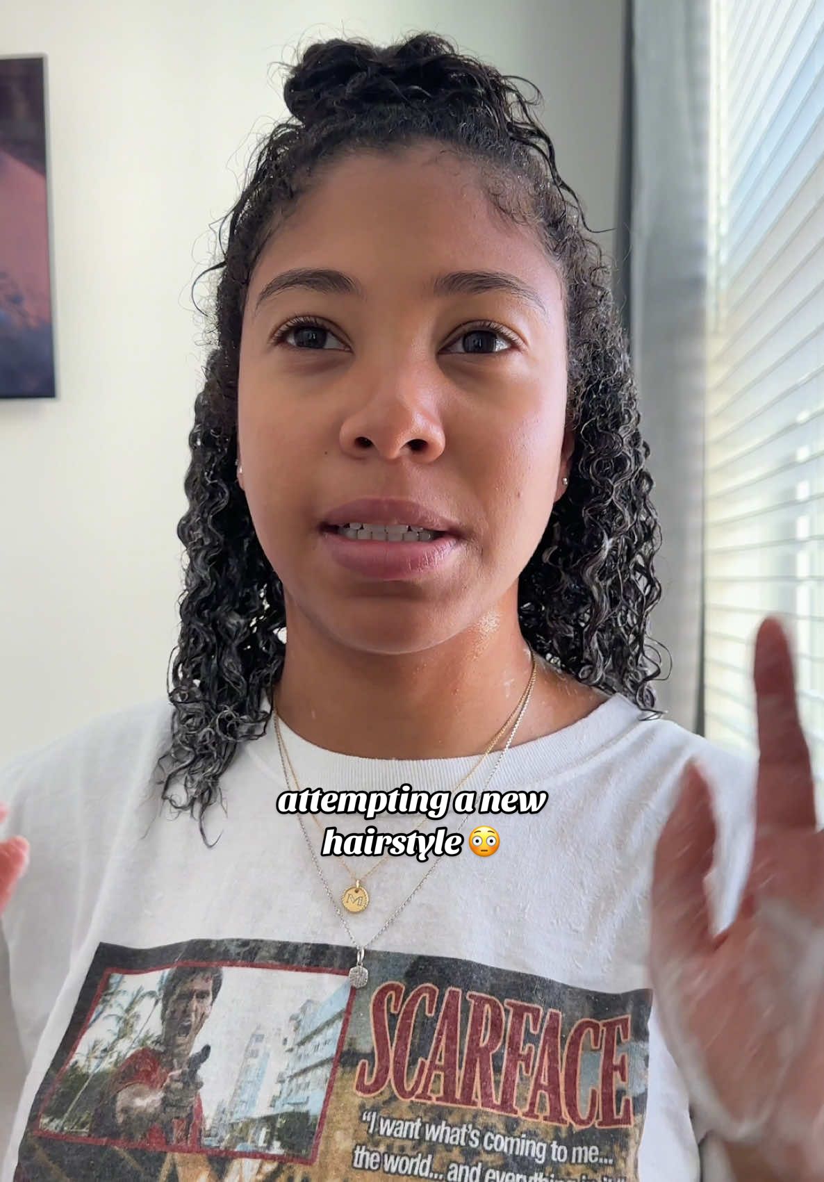 another day, another attempt at a somewhat new hairstyle. what do we think ? 👀  @Kiehl's Since 1851 @Ouidad  #fyp #hairstyle #curlyhairstyles #curlyhairroutine #hairtok #grwmhair #grwm 