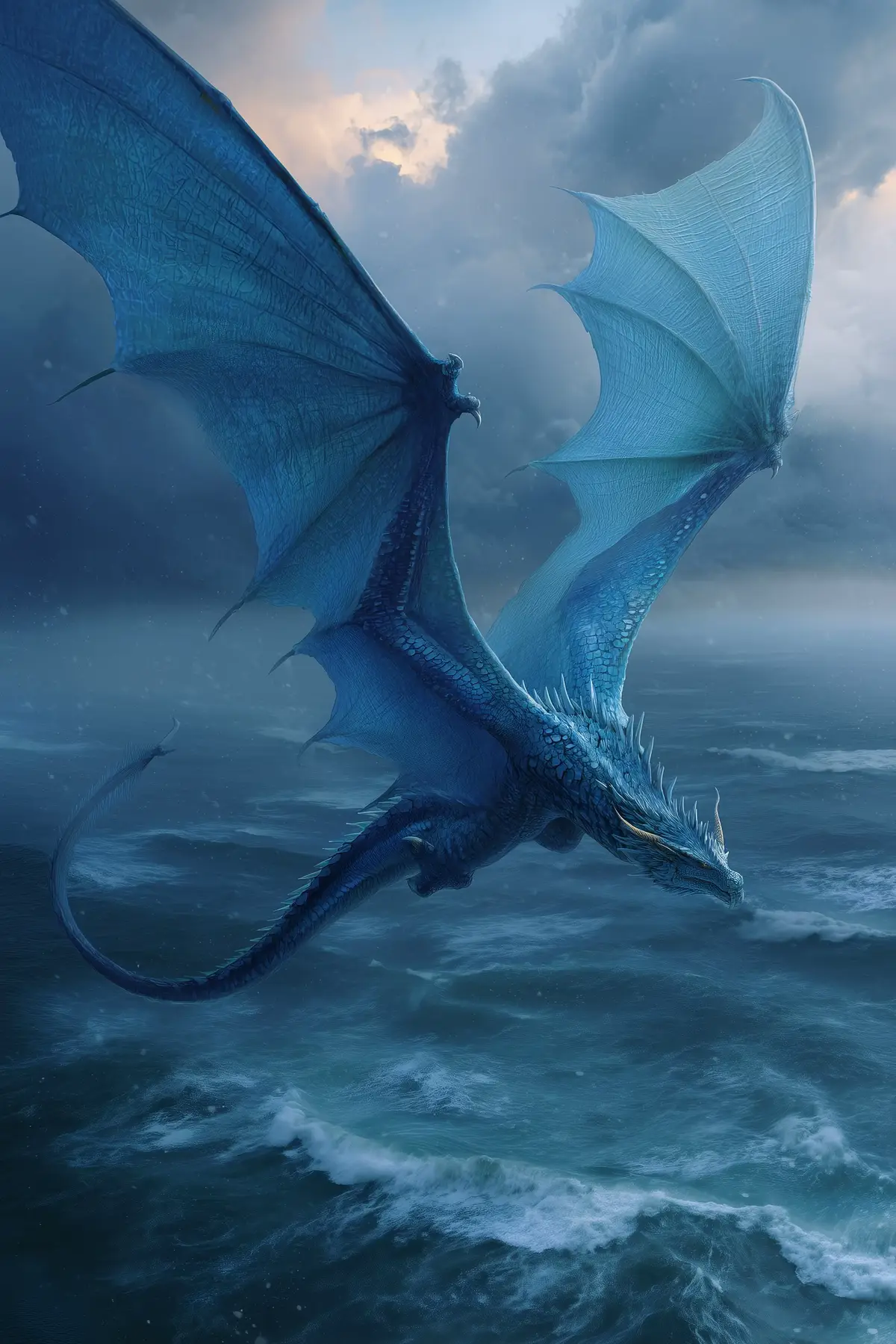 Les dragons bleus et l’océan ! #fantasyworld #artwork #wallpaper #dragon 