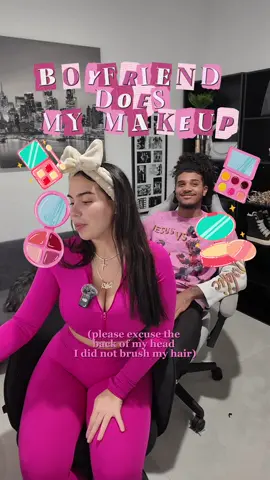 boyfriend does my makeup @ody & dro @dro #couple #challenge #makeup #grwm 