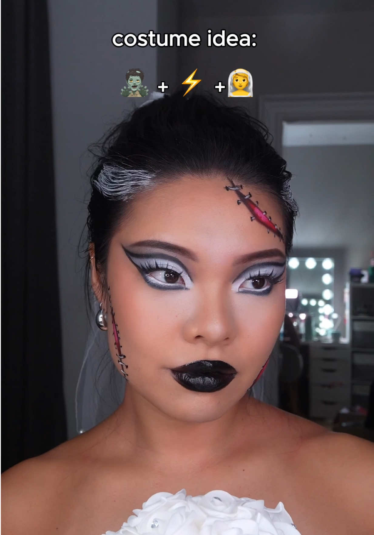 ’til glam do us part 🖤 #frankenstein #halloweenmakeup @Tamaozeki 