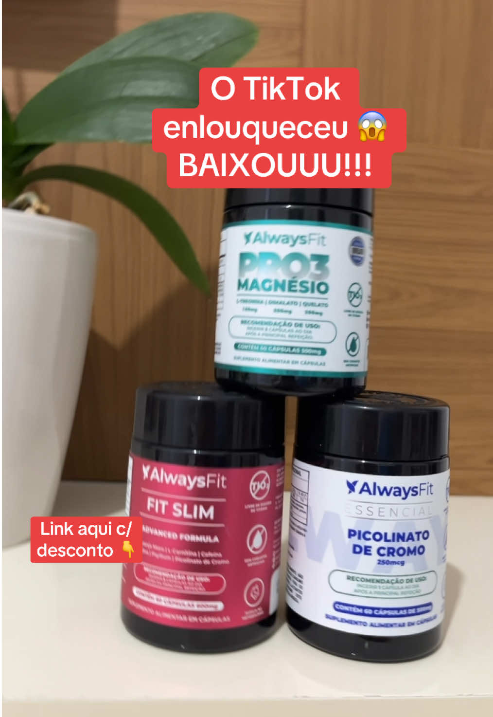 Kit Always Fit – Pro3 Magnésio + Fit Slim + Picolinato de Cromo O Kit Always Fit reúne três suplementos formulados com ingredientes de alta qualidade e tecnologia quelato. Livre de dióxido de titânio e sem corantes artificiais, foi desenvolvido para apoiar o metabolismo e o bem-estar geral do corpo 🌿💫 #magnesio #magnesiotreonato #magnesioquelado #fitslim #picolinatodecromo