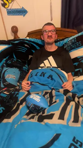 Lil Raymond was a little disappointed in the panthers loss today but he never gives up on his team. #adultswithautism #bilateralcleftlipandpalate #opitzgbbbsyndrome #specialneeds #carolinapanthers 