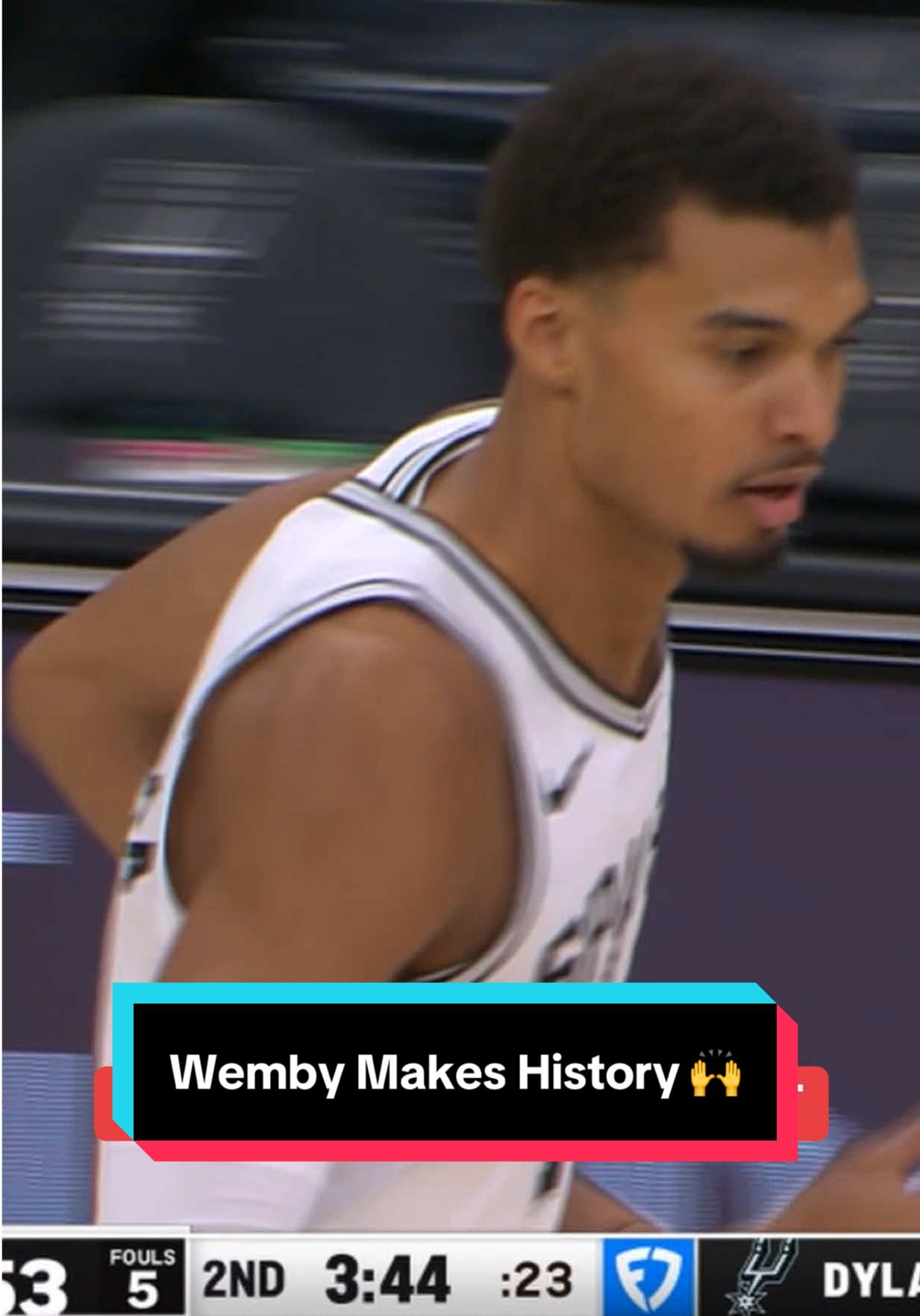 @Victor Wembanyama becomes first player in NBA history to record 100+ points and 15+ blocks through a team’s first three games of a season 👏 #NBA #basketball #VictorWembanyama #Wemby #Spurs 