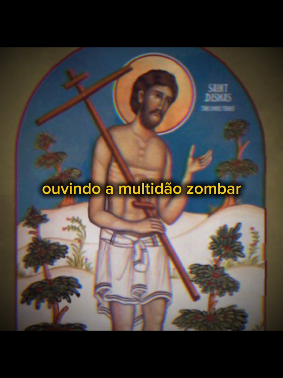 Crucificado ao lado de Cristo. No último instante, reconheceu o Salvador e ouviu as palavras que mudaram sua eternidade: “Hoje mesmo estarás comigo no Paraíso.” #cristianismo #jesus #evangelho #jesusteama #cristo 
