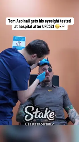 Ufc heavyweight champion Tom Aspinall gets his eyesight tested at hospital after Ciryl game fight 👀😬 #tomaspinall #UFC #jonjones #foryou #fyp 