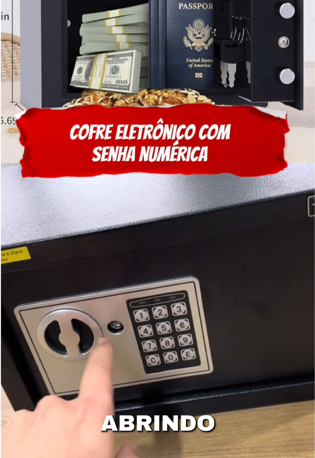 Protege seus bens com esse cofre eletrônico de última geração ✅ #cofre #cofredinheiro #money #oldmoney 