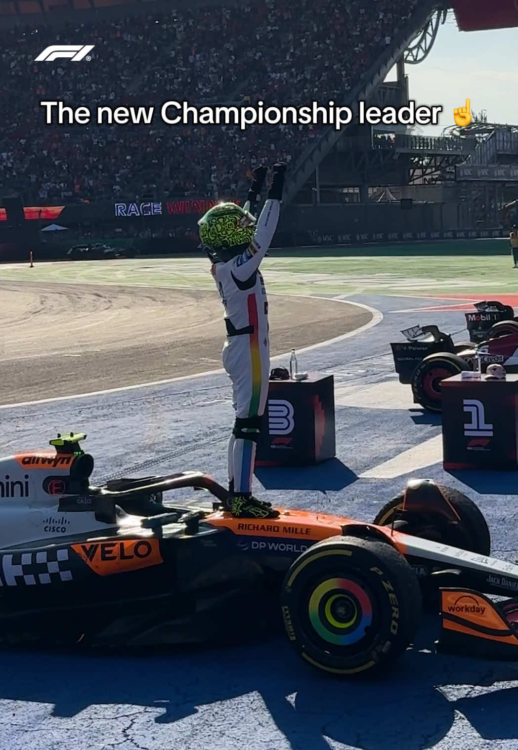 189 days later, lando is back on top 💪 #f1 #mexicogp #landonorris #mclaren 