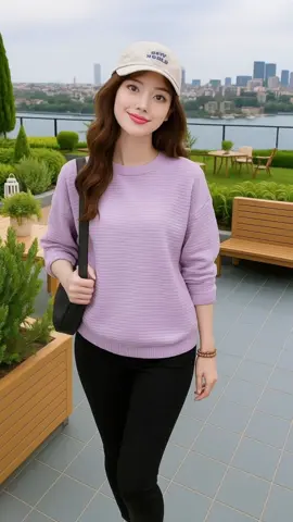Áo dài tay bo chun chất kẻ mịn 10 màu pastel peonyb - Thun sweater form rộng oversize bigsize mặc thu đông kiểu dáng bánh bèo tiểu thư hotgirl phong cách hàn quốc nữ đep