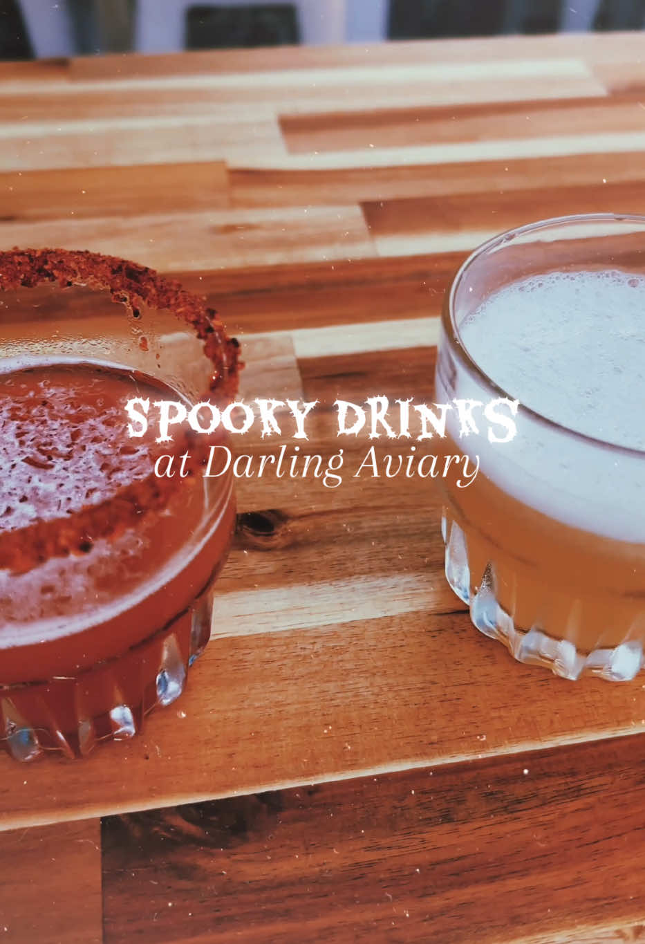 @Darling Aviary’s #halloween cocktails 🍸  Jack & Sally 10/10 and it’s like you’re getting a two for one with the side of champagne. I forgot to take a picture of the menu so I can’t tell you what’s in it, but it’s delicious. Must try. The red drink is called Locked, rattled/loaded and something I can’t remember 🫣, but it’s like a mezcal margarita. 9/10 because I wish they filled the glass!  The third (not pictured), the Oggie Boogie Juice was a miss for all of all. Too sweet.  Try them before they’re gone 👻 #sacramento #doco #darlingaviary #sacramentonightlife 