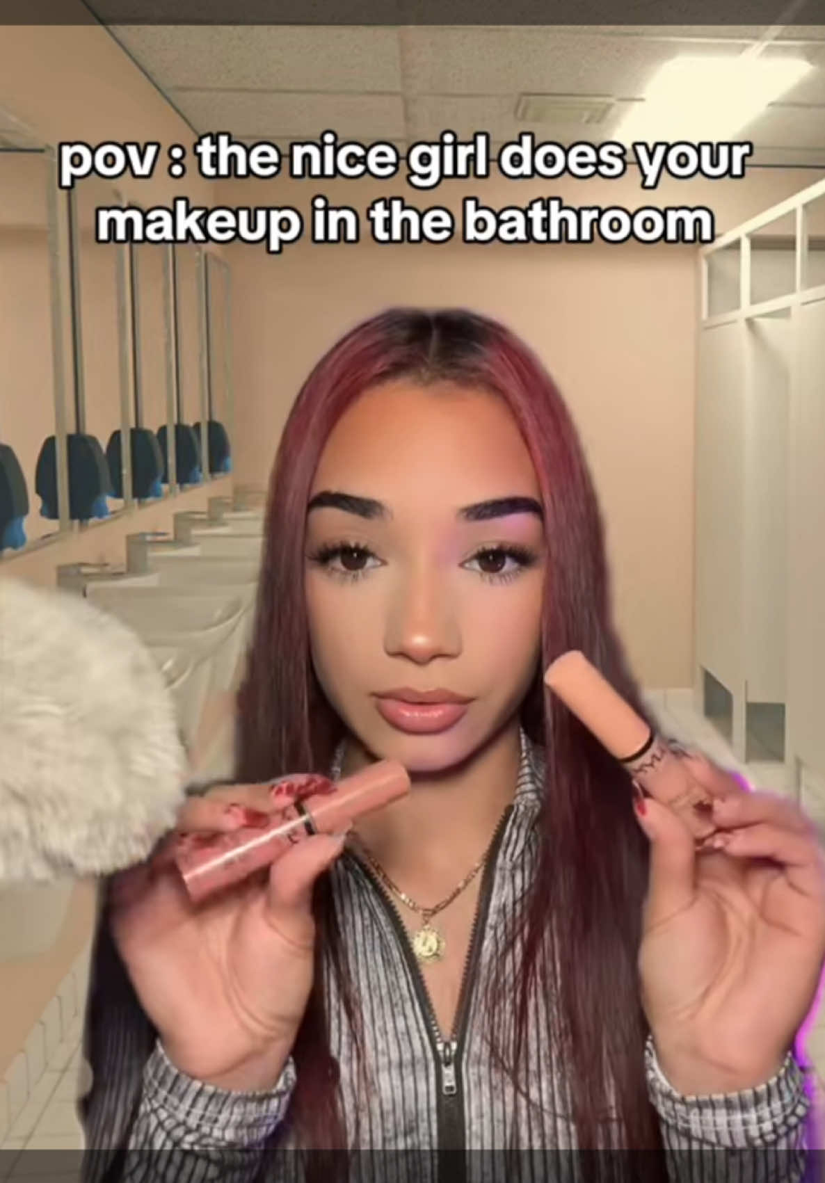 quick beat in the bathroom babe #asmr #pov #makeup #roleplay #fyp  