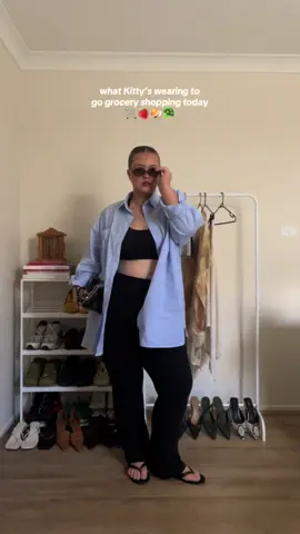 very simple OOTD for grocery shopping 🛒 #OOTD #grwm #sydneyaustralia #groceryshopwithme  @degail_official @OROTON @Betts Shoes @Arms Of Eve @Reality Eyewear 