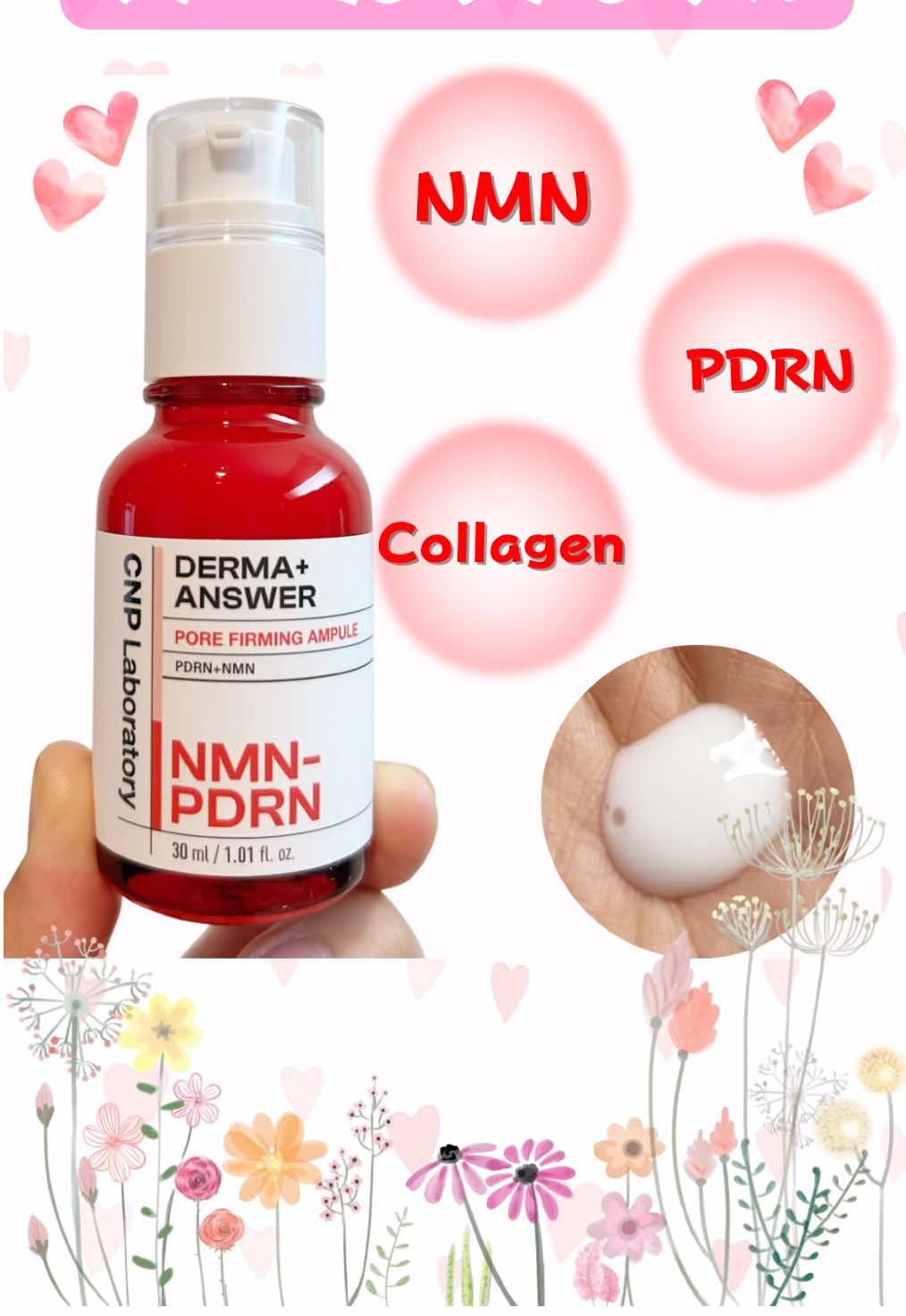 . 🌸NMN-PDRNダーマアンサーポアファーミングアンプル  ⁡ ⁡ #Glint 様（ @glint_official_jp ）よりお声がけいただき #CNP 様（ @cnpcosmetics_jp ）の #NMNPDRNダーマアンサーポアファーミングアンプル をお試しさせていただきました🥰✨ ⁡ 乳液のようにとろ〜っとしていて気持ち良いです🥰 ⁡ ほんのりお花のような香りがします💐 ⁡ もちもちお肌になるので嬉しいです💘 ⁡ ⁡ @LGbeauty_JP #PR #CNP      