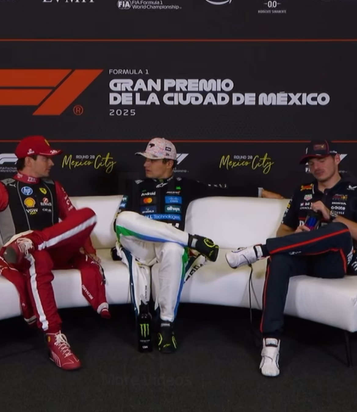 Post race #f1pressconference #mexicogp #landonorris #charlesleclerc #maxverstappen what a race!😮‍💨