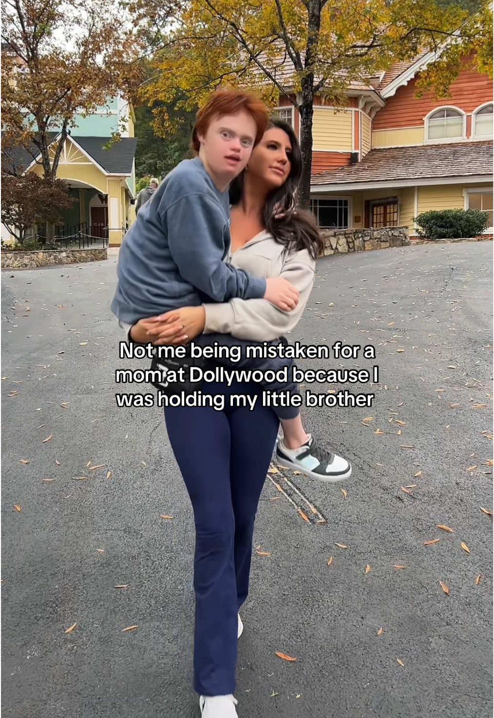 The way I accidentally look like a responsible adult is wild to me 😂 #bigsister #siblinglove #dollywood #fyp 