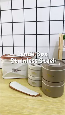 Lunch box portable, tahan panas hingga 4 jam bisa digunakan di microwave juga✨ #lunchbox #kotakmakan #kotakmakanstainless #tempatmakan #kotakbekal 