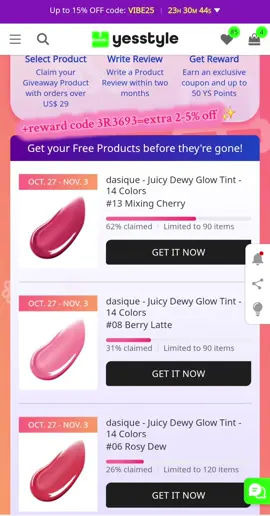 Yesstyle is having a sale and certain brands are up to 50% off + glow up giveaway (need to spend $29 usd minimum and review item). See link in comment for more details and selection. Enter in Coupon code section: SOO12 for 12% off or see code at top of screenshot. Enter in Reward code section: 3R3693 for an extra 2-5% off on top. Some highly rated items on Yesstyle that I would rebuy: Apagard toothpastes (they contain hydroxyapatite to remineralize teeth!), Medicube AGE-R Ultra Tune 40.68 device, Tirtir Red Cushion, BBIA gel eyeliner, and CosRx pimple patches. Other interesting items I have my eye on: Rohto eyedrops that have nutrients for the eyes, Brenden Safe backpack and wallet (RFID-blocking pockets, lockable zippers, anti-cut material), jasmine and rose essential oils, A'Pieu foot peeling masks, Jujy IPL hair removal device that includes red light technology and red light mask #yesstyle #giveaway #daisique #lipgloss #kbeauty 