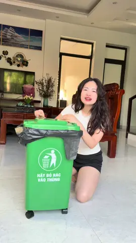 thùng đựng rác to có nắp 60L, ngăn mùi, có bánh xe di chuyển dễ dàng#thungdungrac #thungrac60lit #thungrac60l #thungracconapday #thungraccobanhxe 