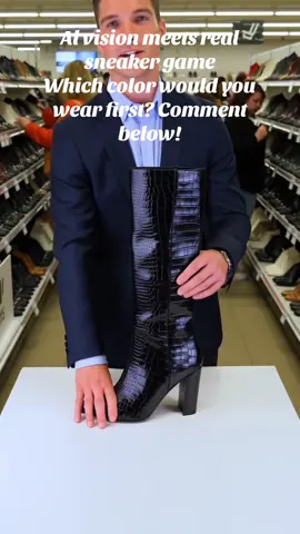 Modatope Women's Knee High Boots Faux Crocodile PU Leather Block Heel Pointed Toe #SteelToeBoots #PPE #WorkShoes #ComfortableWorkBoots #fyp 