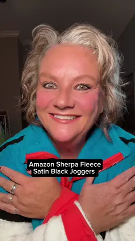 Wearing XL in the sherpa + XXL in the joggers 🤍 The sherpa pullover is super soft, warm, and oversized with the cutest color blocking — it comes in 30+ color combos and I’m trying not to buy 5 more 😂 The joggers have that buttery satin-like finish that feels elevated but still comfy. Lightweight, stretchy, and the pockets are deep. Comes in 20+ colors too. This is my new uniform for errands, coffee runs, and chill days ☕️✨ Use the Link in my bio to shop! #AmazonFashion #CozyOutfits #OOTDInspo #FallStyleFinds #tiktokmademebuyit 