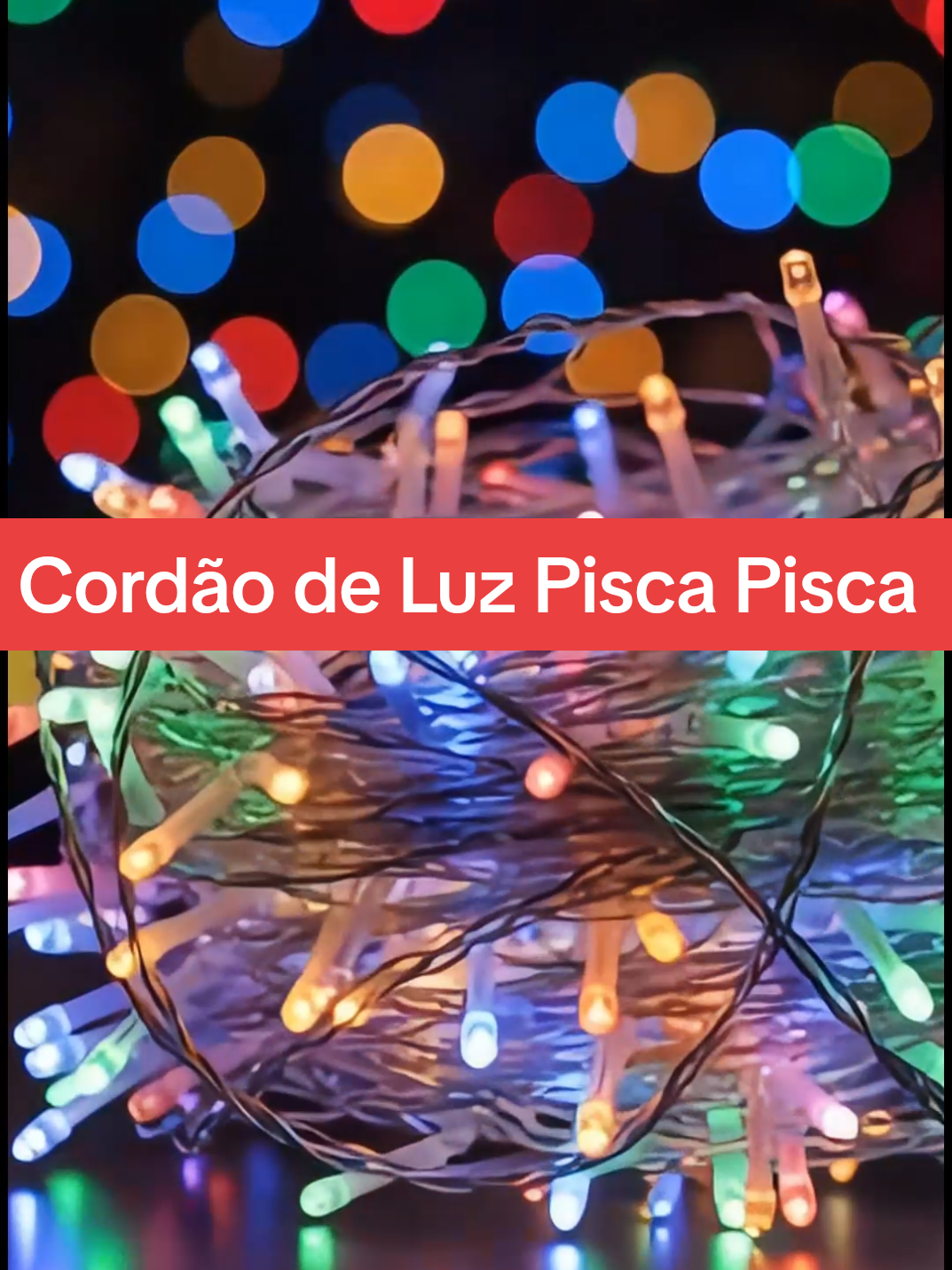 Cordão de Luz para o Natal. Pisca Pisca com 100 Leds, 8 Funções e 9 Metros de Fio Transparente. #Natal2025 #DecoracãoDeNatal #PiscaPisca #Promoção 