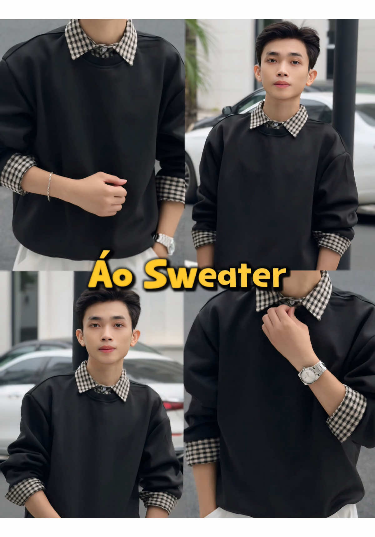 Một chiếc áo đủ làm outfit trông có gu hơn hẳn #aosweater #sweater #phoidonam #goiyphoido #dothudong 