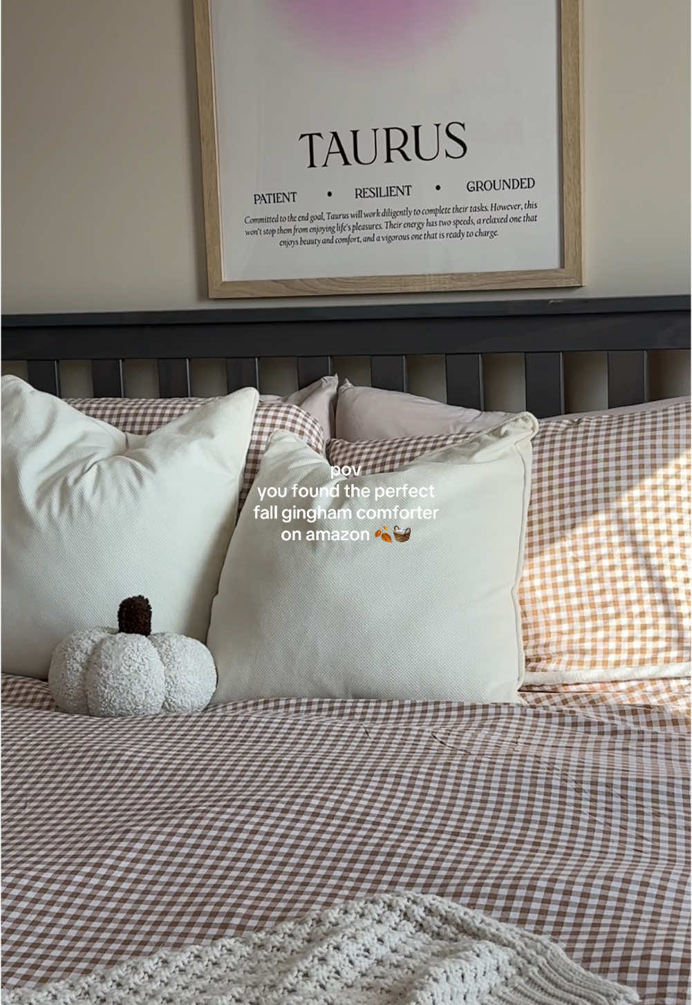 literally the SOFTEST duvet cover and I’m obsessed with the gingham for fall 👏⭐️ comes in other colors too! 🔗 in my sf #amazonfinds #amazonhome #amazonhomefinds #ginghambedding #duvetcover #amazonbedding #fallhomedecor 