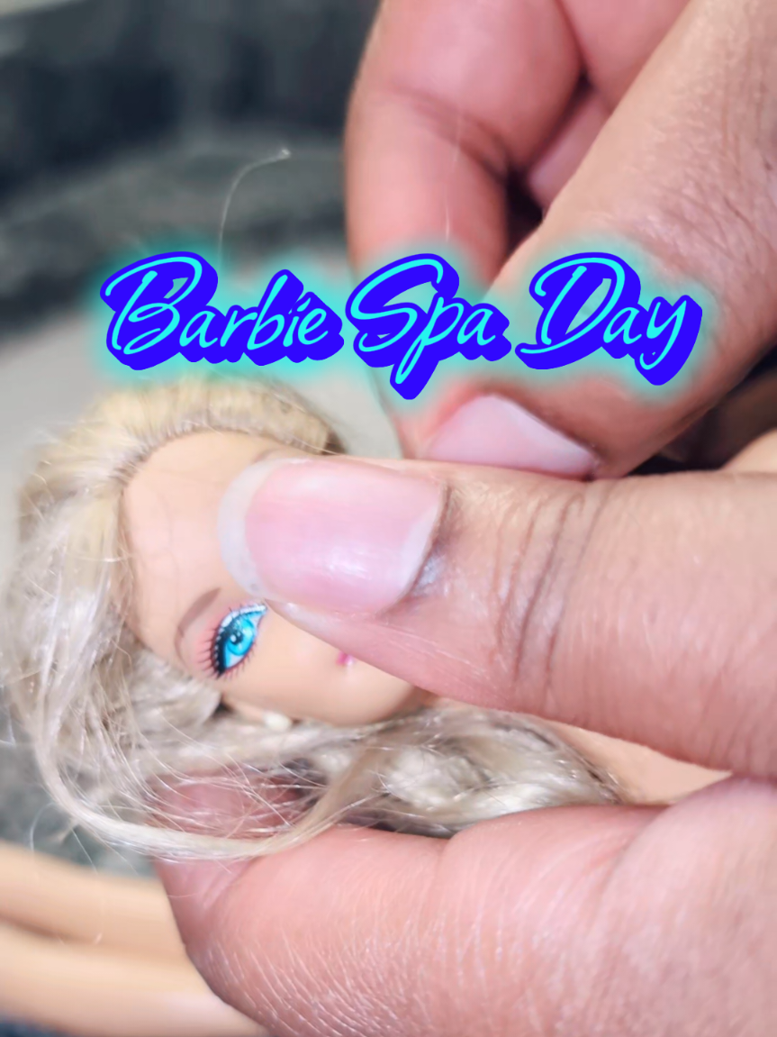 Barbie Spa Day 💆🏼‍♀️🧼🫧 Small Barbie Restoration:  Cleaning, Condition, & Boil washed off camera PT 1. Restyle in the next video  #vintagebarbie #dollrestoration #dollcollector #barbiecollector #dollsoftiktok 