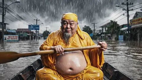 Ông Địa vào vùng mưa lũ để lấy số may mắn hôm nay. #phongthuymayman #somayman #xuhuong 
