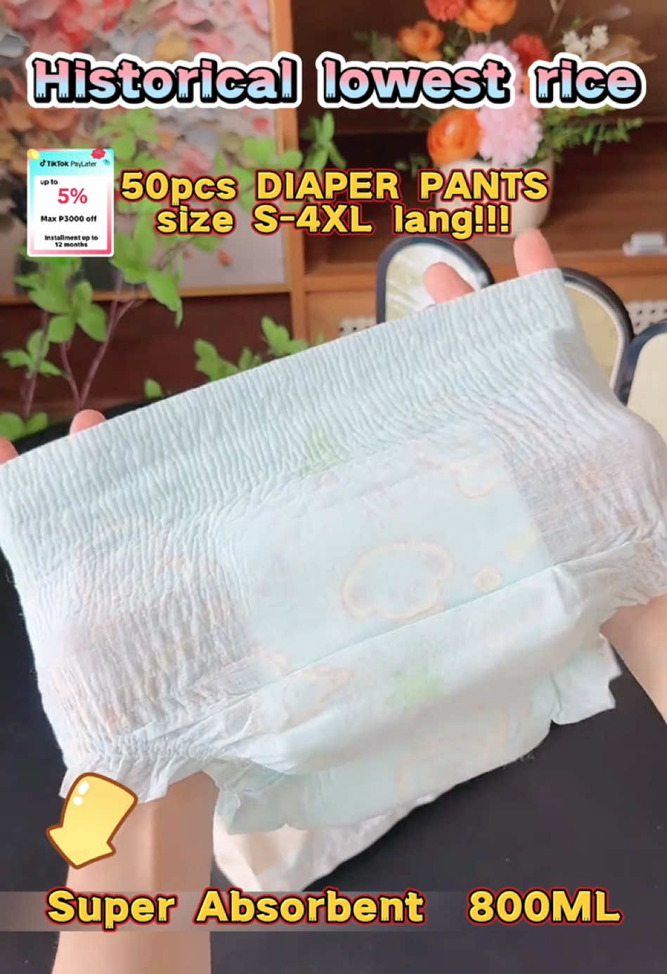 #MomGoals#babydiaper #koreandiaper #50pcsdiaper #tiktokpaylater 