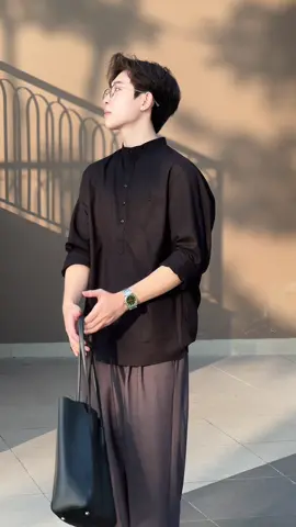 Sơ mi cổ tàu nẹp cúc nửa thân đợi em từ thu qua đông được luôn 🫶