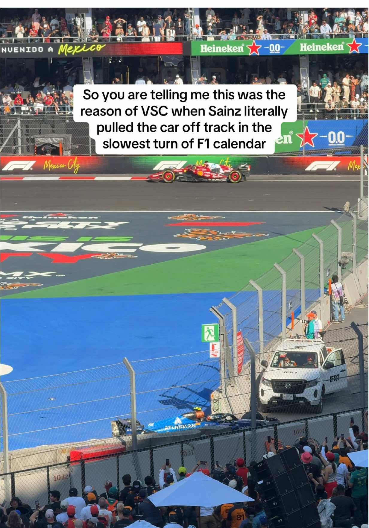 And I’m saying this as a Ferrari fan and a former marshal this was the most unnecessary VSC! Should’ve been double yellow flag only! #formula1 #f1 #f1tiktok #mexicogp #ferrarif1 