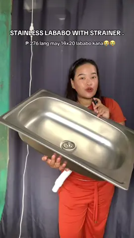 Lababo with strainer 276 lang ayao mopa?#lababo #kitchensink #stainless #stainlesslababo 