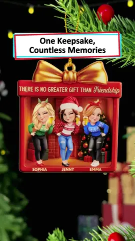 Seeing our ornament reminds me how lucky I am to have these hilarious best friends ✨ #wanderprints #personalized #gifts #Christmas #bestfriend