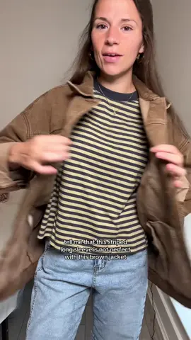 #stripes #brownjacket #fallfreshness #fallfashion 