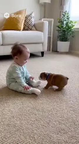 Looks fun, so whatever!！！ #baby #dogandbaby #dog 