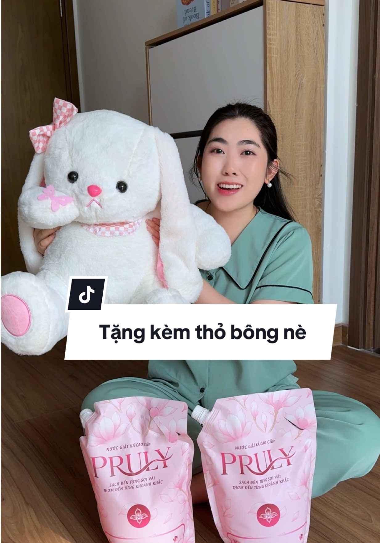 Tặng kèm thỏ bông khi mua 2 bịch nước giặt #nuocgiatxa #nuocgiatxatangtho #nuocgiat #dogiadung 