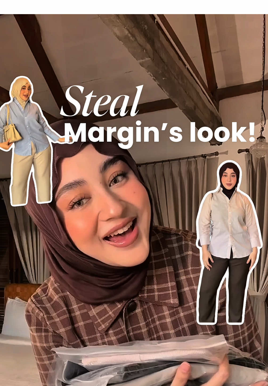 styling ala margin! cala stripes shirt versetile look with affordable price🫶🏻  #kemejasalur #kemejawanita #kemejakerja #trouserspants #celanawanita