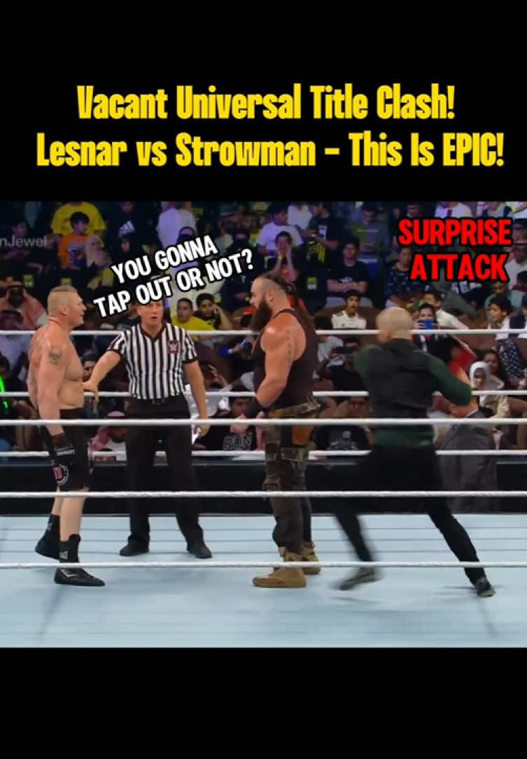 Vacant Universal Title Clash! Lesnar vs Strowman 😈 This Is EPIC🔥🔥#fyp #WWE #brocklesnarwwe #wweraw #braunstrowman 