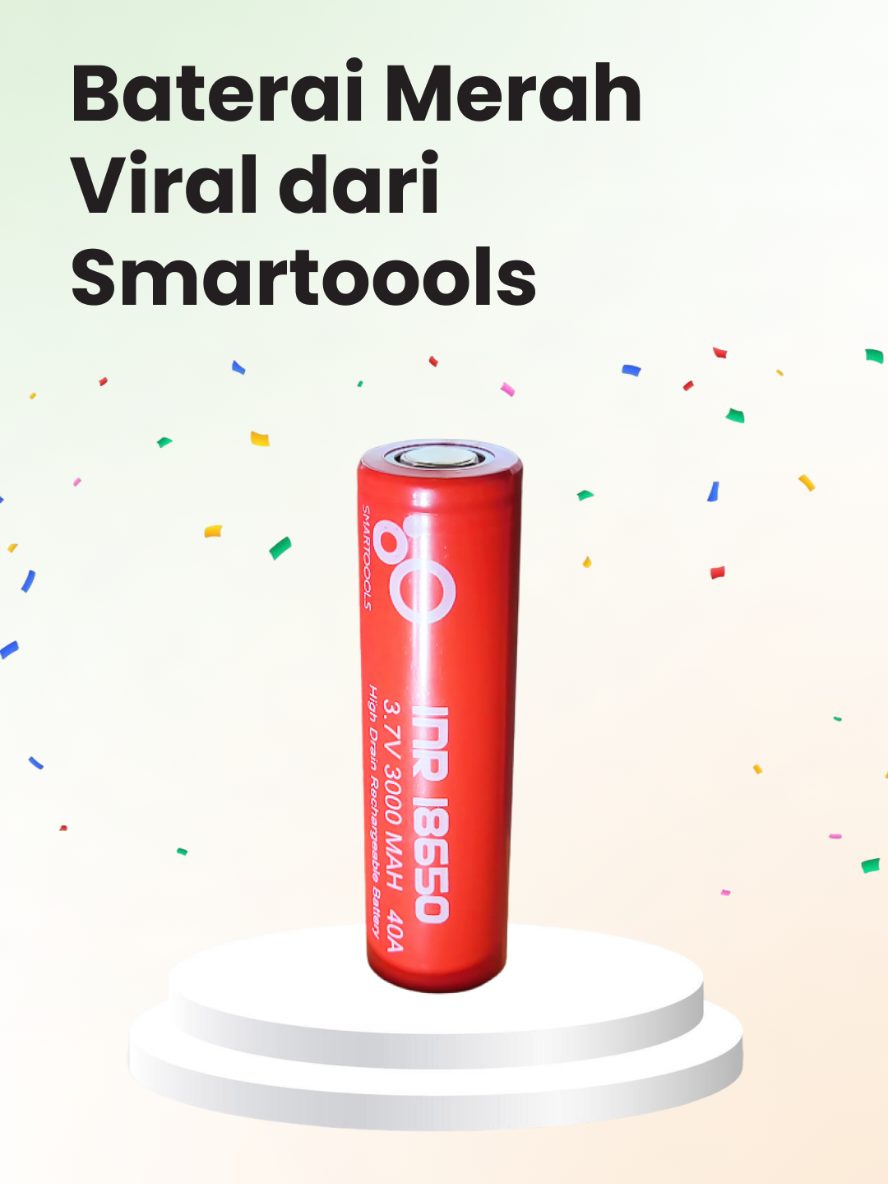 🔥 Baterai merah yang lagi viral dari Smartoools ini ternyata bukan kaleng-kaleng! 🔋 Soalnya punya ARUS TINGGI sampai 40A dan bisa DIISI ULANG juga 😎 Kalau kamu punya Baterai Merah INR 18650 dari Smartoools ini,  Kira-kira bakal kamu pakai buat perangkat apa? 👀💬 #BateraiIsiUlang #RechargeableBattery #BateraiMerahSmartoools  #BateraiViral #fypdonggggggg 